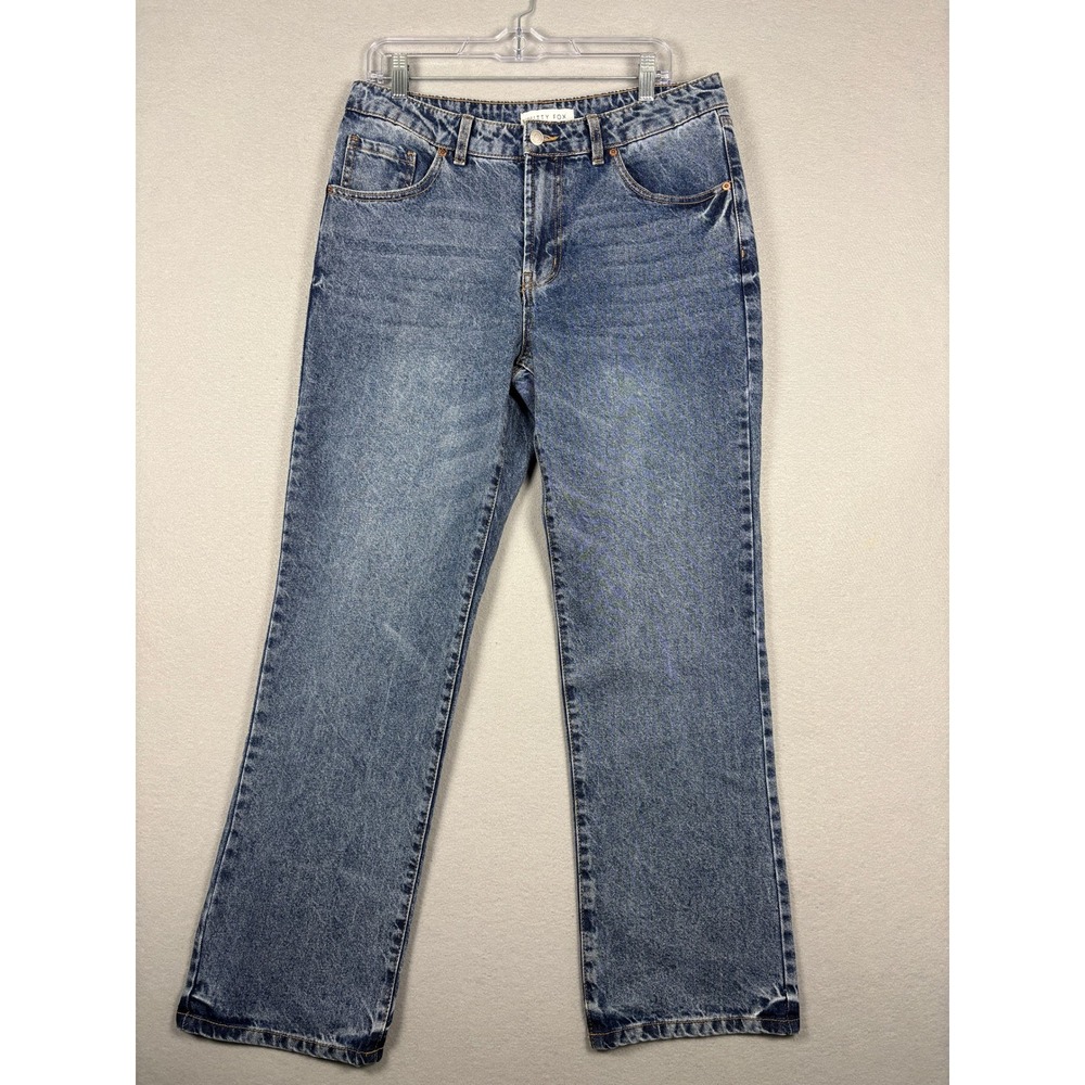 Witty Fox High Rise Straight Leg Jeans 13/31 Blue 100% Cotton Denim